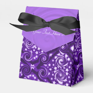 Purple Stars and Swirls Pattern Favour Box