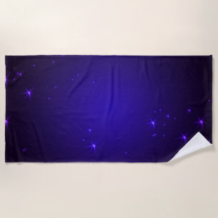 Purple Stars Beach Towel