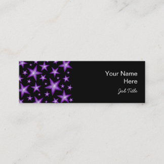 Purple Stars business card side black skinny