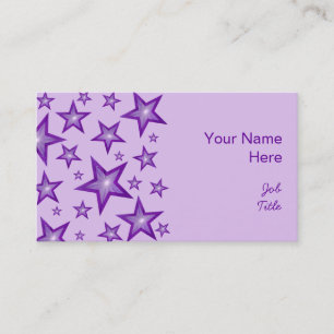 Purple Stars business card side purple