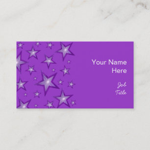 Purple Stars business card side purple