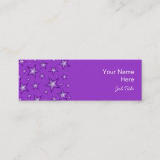 Purple Stars business card side white skinny