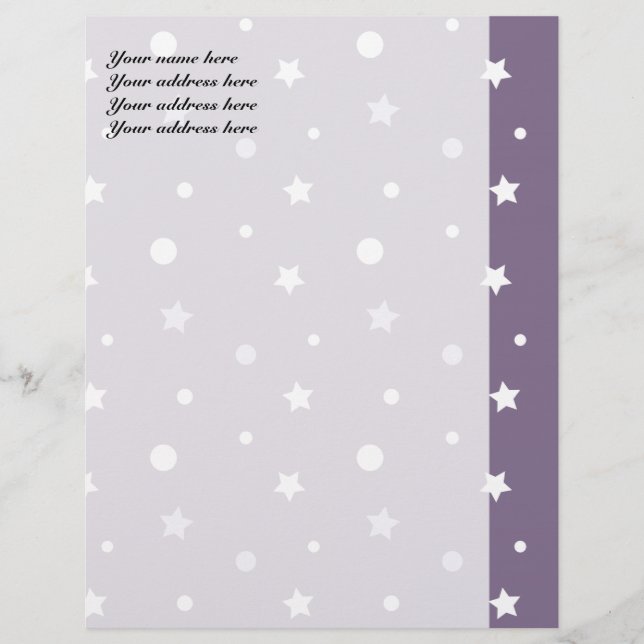 Purple Stars Custom Letterhead (Front)
