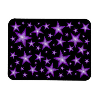 Purple Stars flexible magnet black