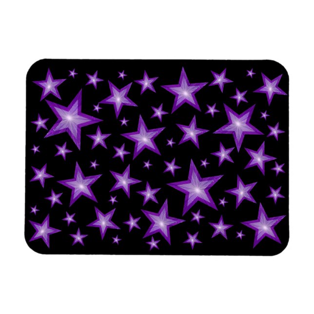 Purple Stars flexible magnet black (Horizontal)
