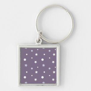 Purple Stars Key Ring