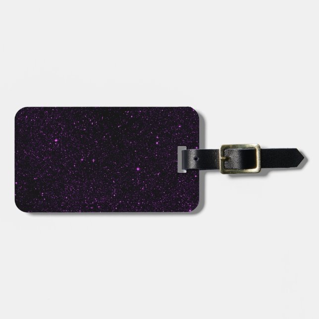 Purple Stars Luggage Tag (Front Horizontal)