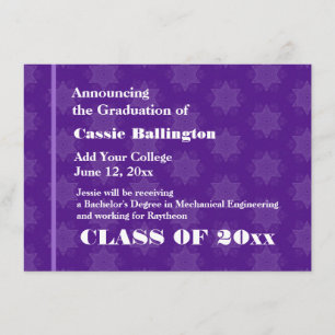 Purple Stars New Grad Announcement Any Year G206