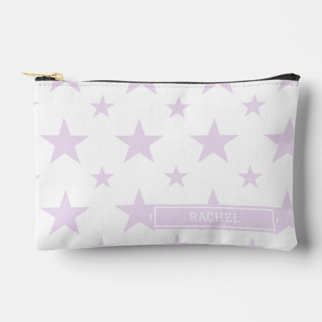 Purple Stars Pattern Constellation Pencil Accessory Pouch (Front)
