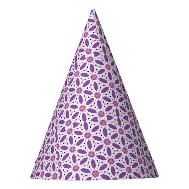 Purple Stars Pattern Party Hat (Front)