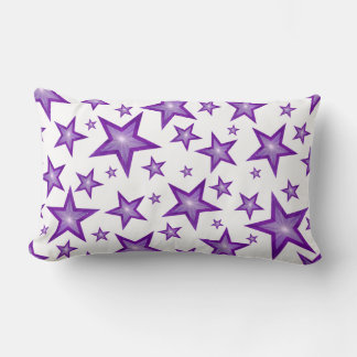 Purple Stars printed lumbar white back Cushion