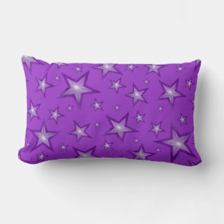 Purple Stars printed throw pillow lumbar purple