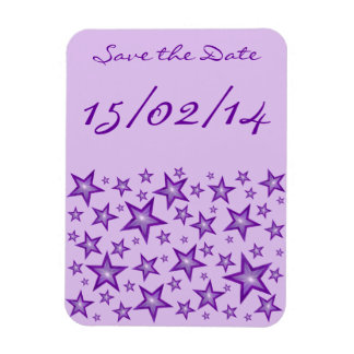 Purple Stars 'Save the Date' pale purple flexible Magnet