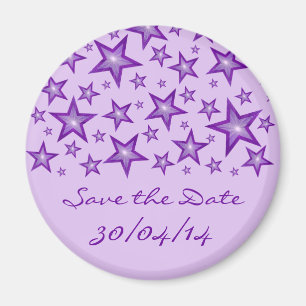 Purple Stars 'Save the Date' pale purple Magnet