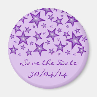 Purple Stars 'Save the Date' pale purple Magnet