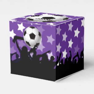 Purple Stars Soccer Fans and Ball Favour Box