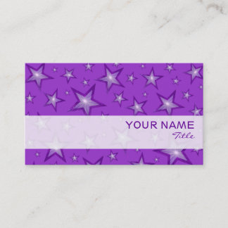 Purple Stars stripe business card template