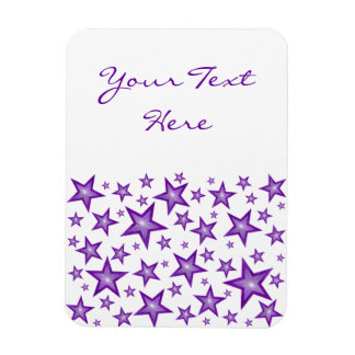 Purple Stars 'Text' flexible magnet vertical white