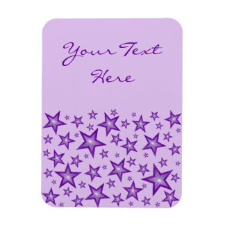 Purple Stars 'Text' vertical pale purple flexible Magnet