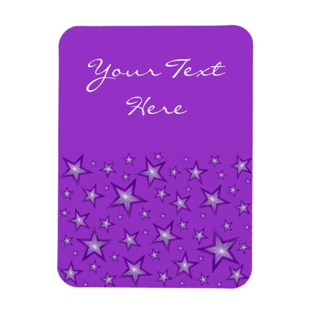 Purple Stars 'Text' vertical purple Magnet (Vertical)