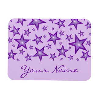Purple Stars 'Your Name' flexible magnet purple
