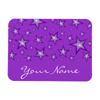 Purple Stars 'Your Name' flexible magnet purple