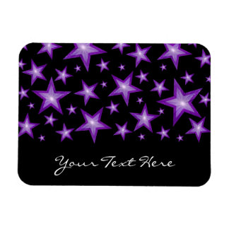 Purple Stars 'Your Text' flexible magnet black