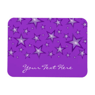 Purple Stars 'Your Text' flexible magnet purple