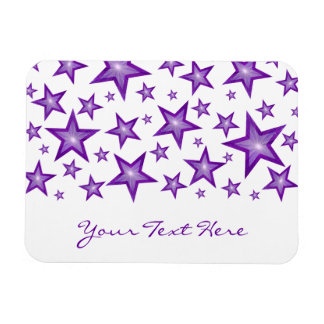 Purple Stars 'Your Text' flexible magnet white