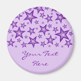 Purple Stars 'Your Text' fridge magnet pale purple
