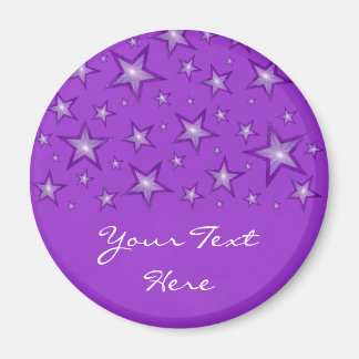 Purple Stars 'Your Text' fridge magnet purple