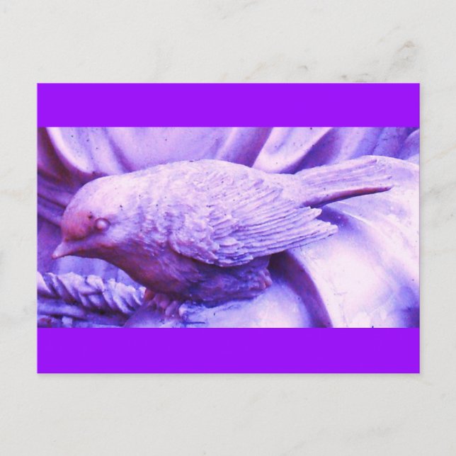 Purple Statuary Bird Postcard (Front)