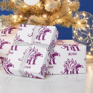 Purple Stegosaurus Spiked Dinosaur Wrapping Paper