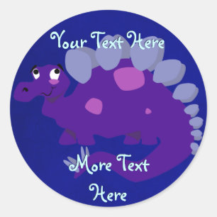 Purple Stegosaurus Stickers