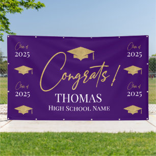 Purple Step and repeat Graduation Backdrop banner 