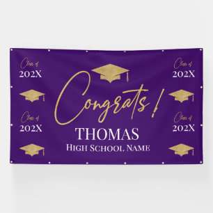 Purple Step and repeat Graduation Backdrop banner 