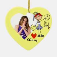 Purple Stick Figure Cheerleader Ornament