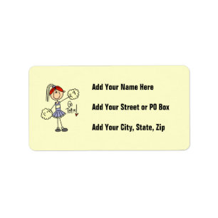 Purple Stick Figure Cheerleader t-shirts and Gifts Label