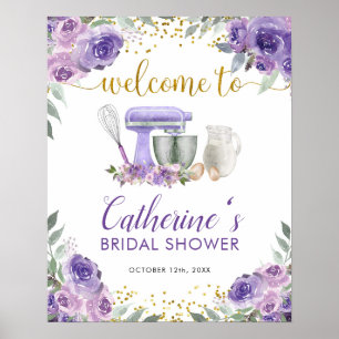 Purple Stock the Kitchen Welcome Sign