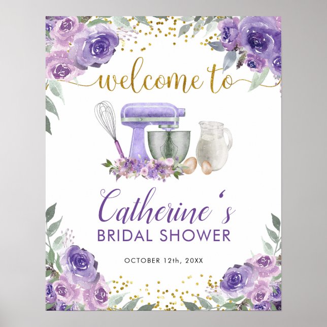 Purple Stock the Kitchen Welcome Sign (Front)