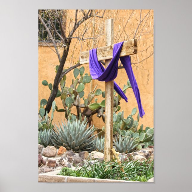 Purple Stole on Cross at Albuquerque Church Poster (Front)