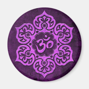 Purple Stone Floral Om Magnet