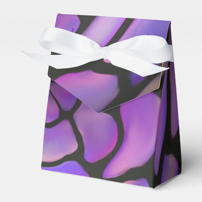 Purple Stone Gift Bag with Bow Favour Box (Front Side)