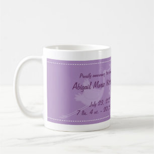 Purple Stork Baby Photo Mugs