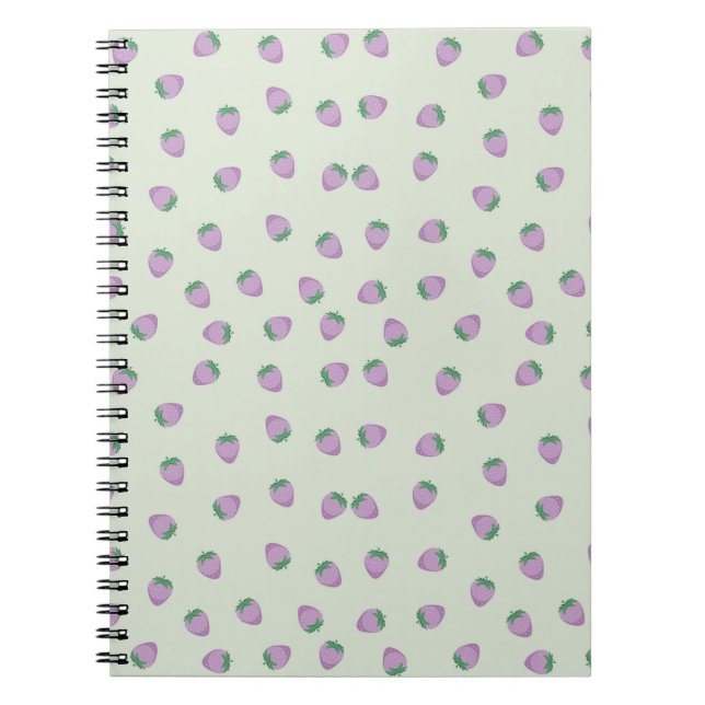 Purple Strawberries Pattern Notebook (Front)