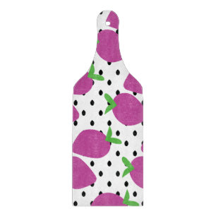 Purple Strawberry Black Seeds Fruit Pattern Cutting Board