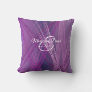 Purple Streaks Wedding Pillow