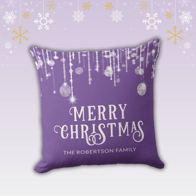 Purple String Lights Christmas Cushion (Creator Uploaded)
