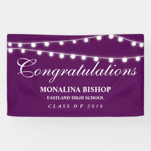 Purple   String Of Lights Congratulations Graduate Banner
