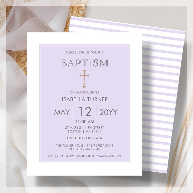 Purple Stripe | Baptism Budget Invitation (Creator Uploaded)